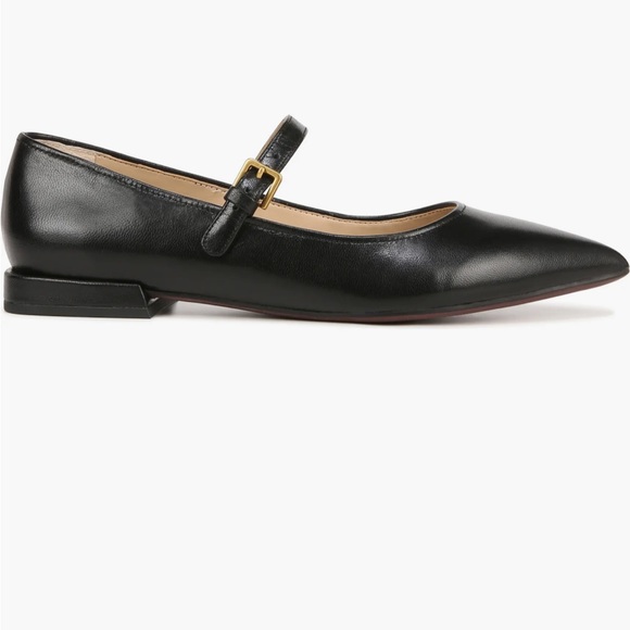 Franco Sarto Nalin Pointed Toe Flat Black Mary Jane Flats Leather Style Loafer - Picture 6 of 13